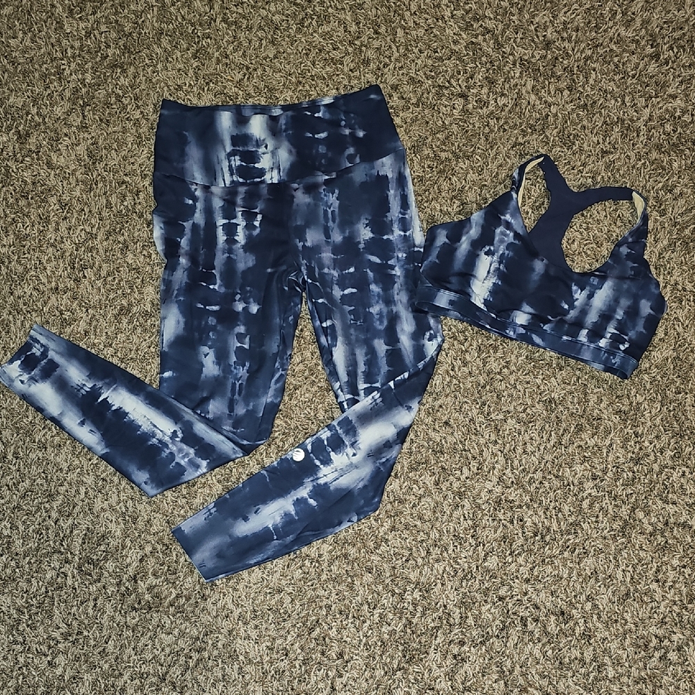 MPG Blue Tie-Dye Activewear Set